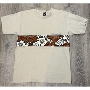 Y2K VTG T&C Surf Design Large Tee Hibiscus Hawaiian Shirt Overlay USA Made